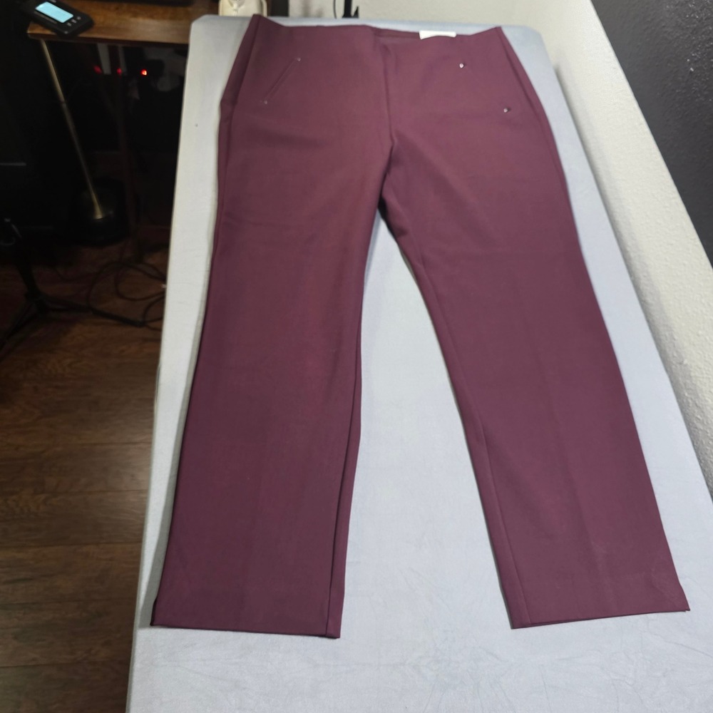 Chicos So Slimming 360 Juliet Ankle Pant Deep Raisin Burgundy 2.5R US‎ 14 NEW - Picture 10 of 13